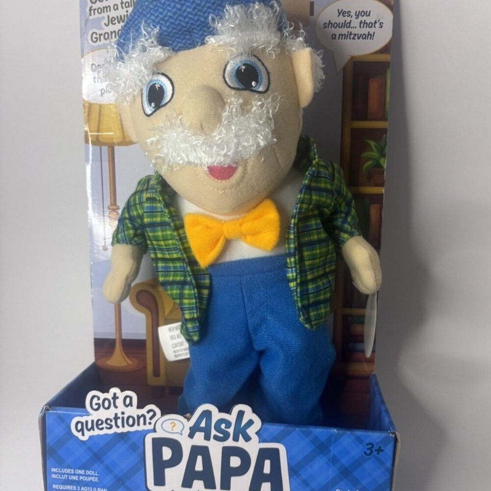 Ask Papa - Talking Grandfather Doll Mensch on a Bench NWT